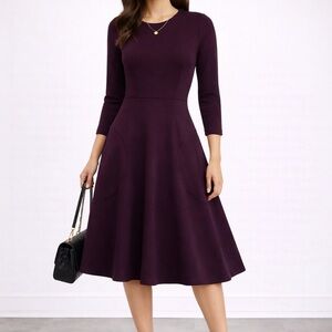 Beautifully Tailored and Flattering Purple Classy Women's Midi Dress size Large